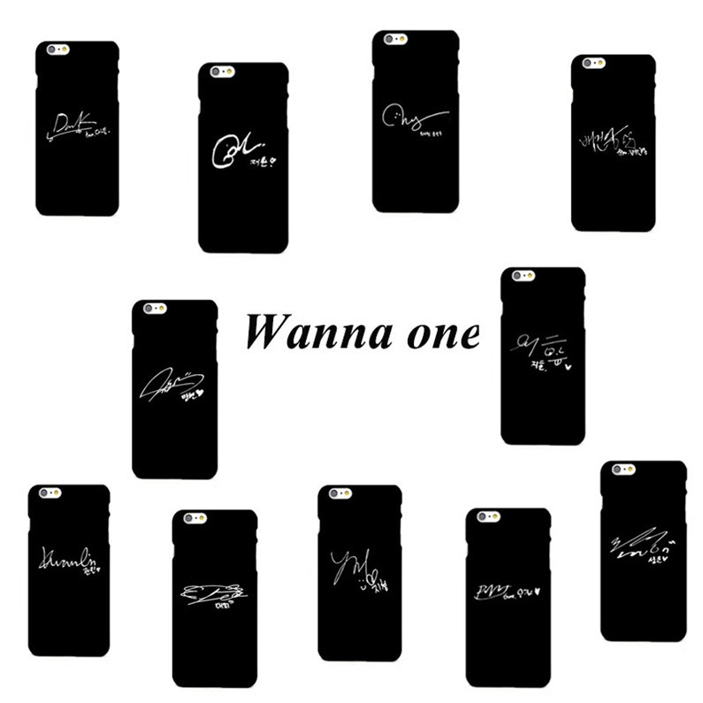 Ốp điện thoại nhựa chống sốc in hình chữ ký của Kpop Wanna One dành cho Apple IPhone(7,8)