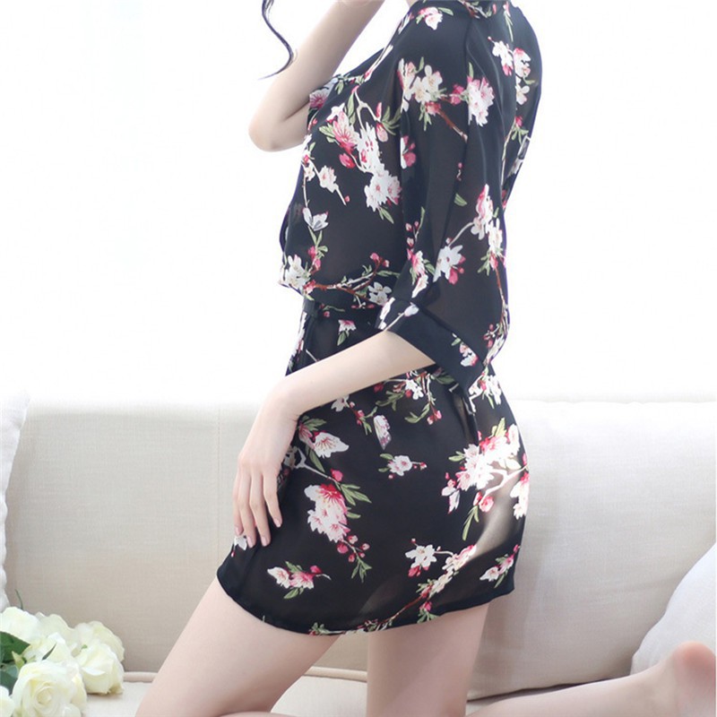 ( Ảnh Thật ) Áo choàng ngủ nữ hoa vải voan 5034 Thời Trang | BigBuy360 - bigbuy360.vn