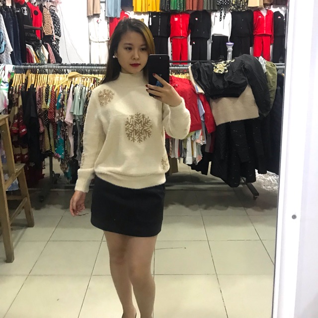 Áo len lông thỏ bông tuyết [CÓ SẴN]