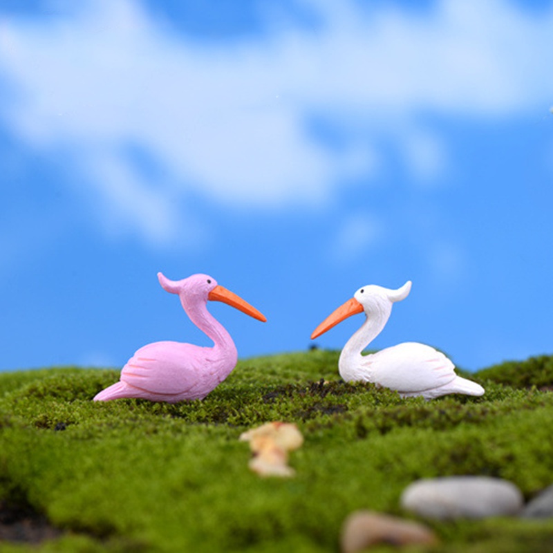 Set 2 mô hình chim hồng hạc trang trí sân vườn xinh xắn