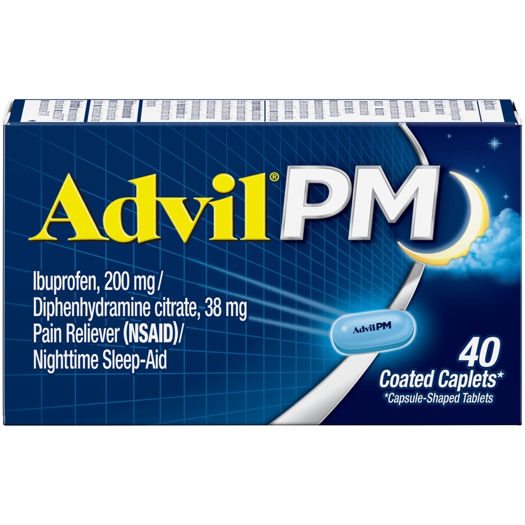 [DATE 5/2022] Ádvil PM 200mg Coated Caplets 40 VIÊN