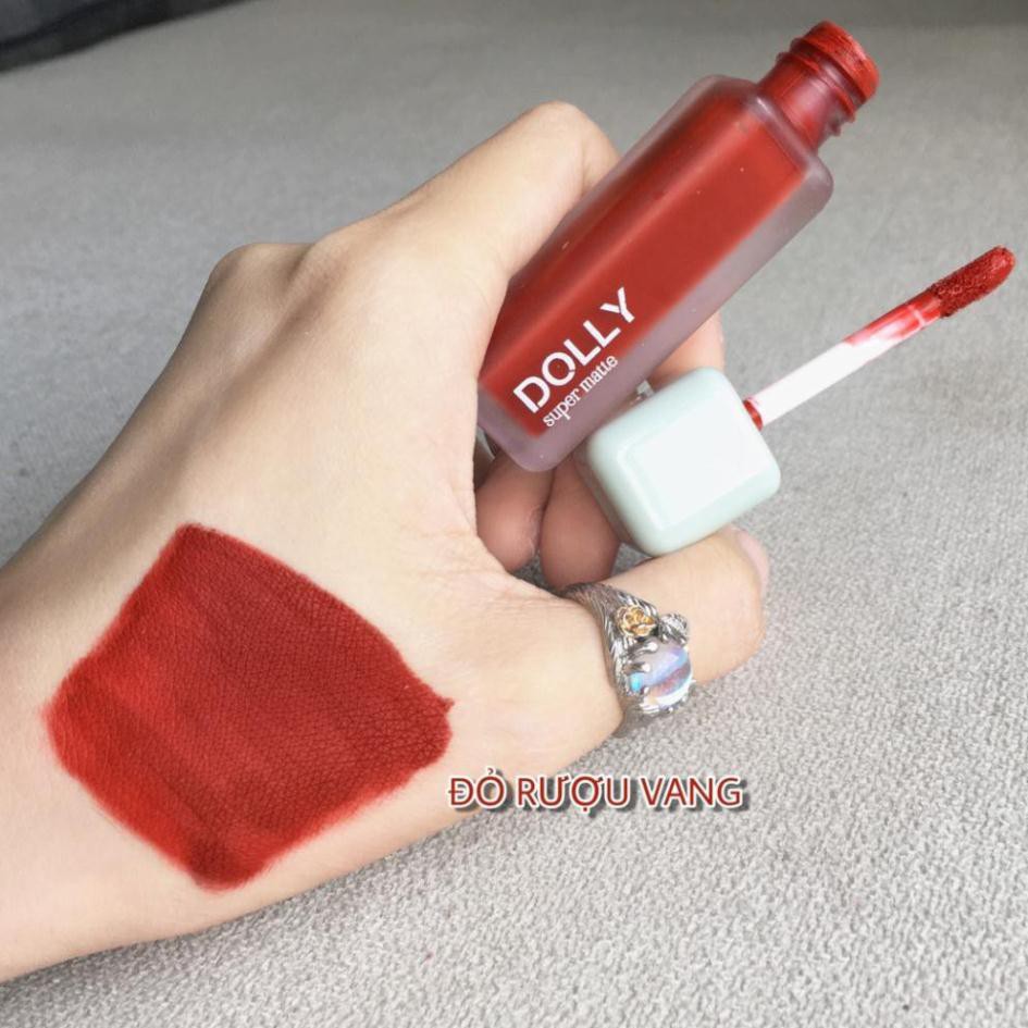 New 2021 [04 Đỏ R.ư.ợ.u Vang] Son Kem Lì Dolly Super Matte Không Chì Màu Đỏ R.ư.ợ.u Vang | BigBuy360 - bigbuy360.vn