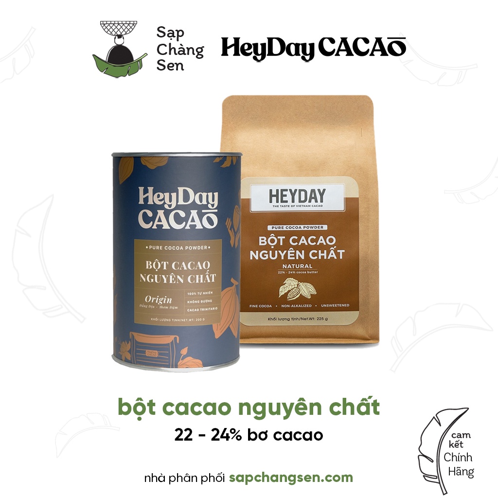 Bột ca cao nguyên chất 22-24% bơ cacao Heyday Cacao