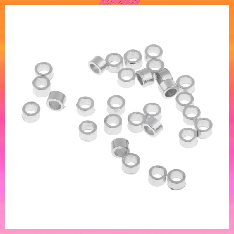 Set 30 phụ kiện gắn hai đầu dây làm khuyên tai/vòng tay thủ công bằng bạc 925 màu bạch kim cỡ 1mm