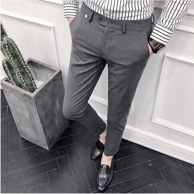 Quần Âu nam Xám Đậm(CAM KẾT ĐẸP) Quần Tây nam Ghi Đậm dáng hàn quốc, vải không xù | BigBuy360 - bigbuy360.vn