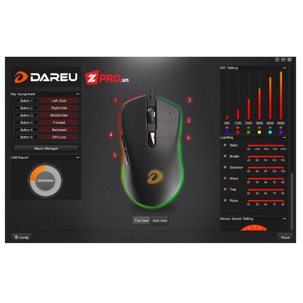 Chuột Gaming DareU EM908 tặng pad dày 5mm