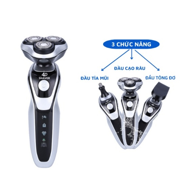 [Hàng Cao Cấp 2022] Máy Cạo Râu Đa Năng,Shaver 4D 3in1