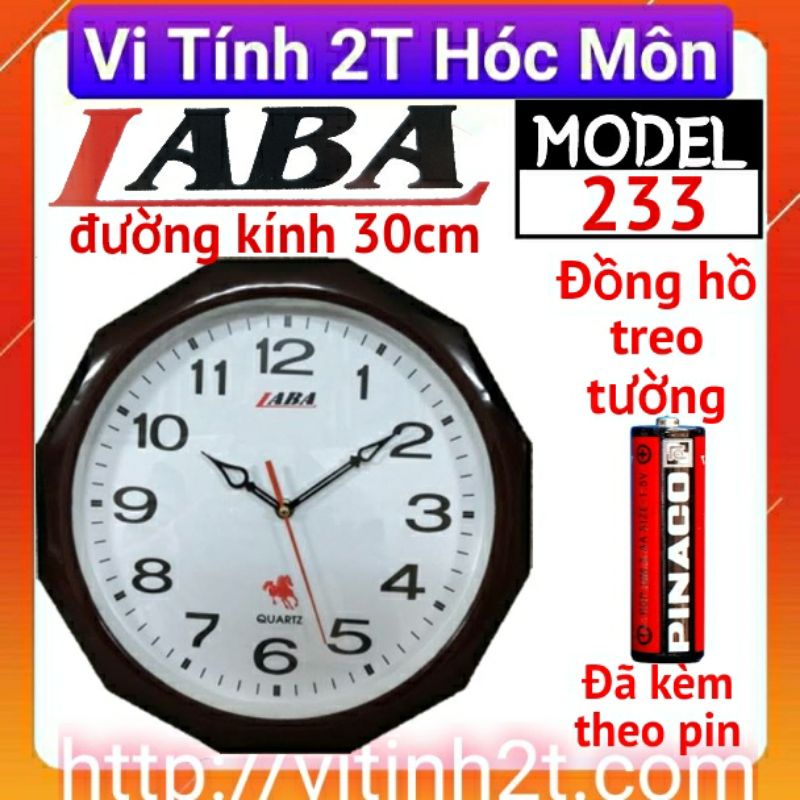 đồng hồ treo tường LABA 233 mẫu tròn