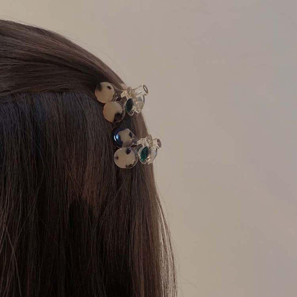 TWINKLE Kẹp Tóc Mini Họa Tiết Da Báo Đính Đá Thời Trang