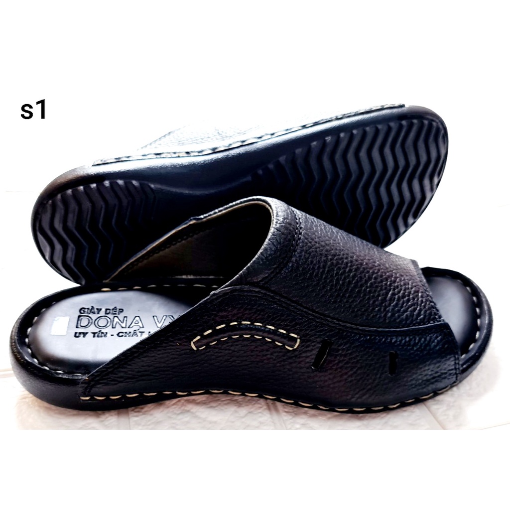 Dép Quai Ngang Nam NDK Da Bò Thật 100%, Đế Cao Su Cao Cấp May Đế Sẵn N.SUMOI