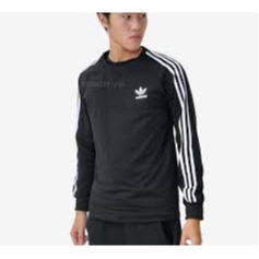 Áo adidas nam nữ dài tay ba sọc thể thao hàng cao cấp màu đen - BOM store