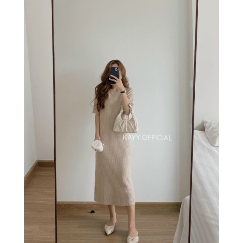 Váy len đũa suông ngắn tay hàng QCL1