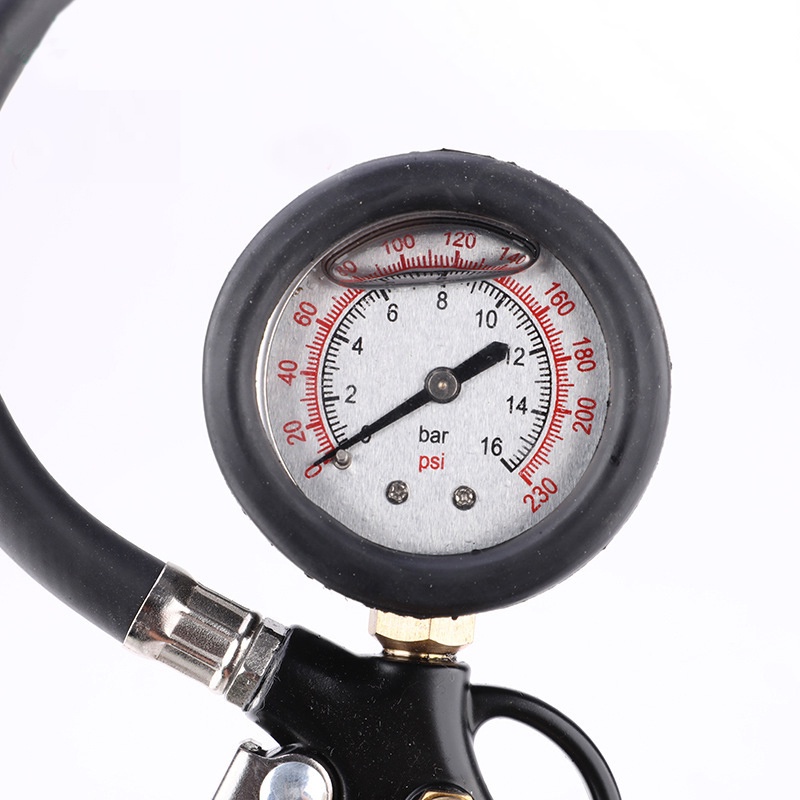 Súng Bơm Lốp ô tô xe máy có đồng hồ đo áp suất TUOSEN; Bộ Vòi bơm lốp xe ô tô, xe máy, kiêm Đồng hồ kiểm tra áp suất lố