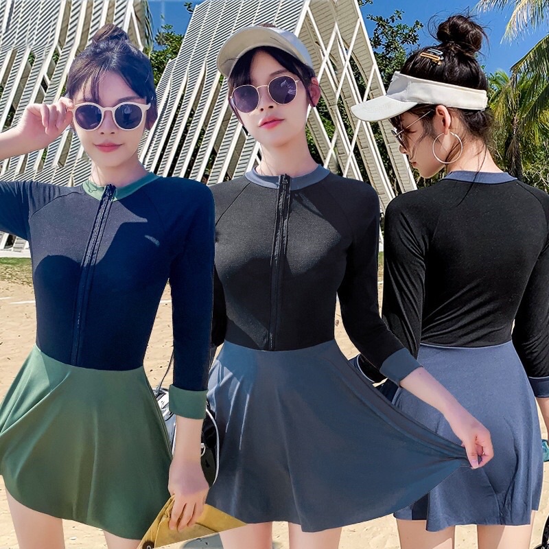 Bikini đi biển HANA bộ đi biển áo dài siêu kín đáo - sp 32