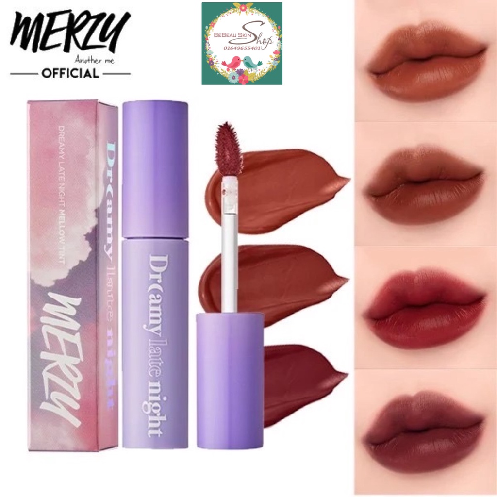 SON KEM LÌ MERZY MELLOW TINT DREAMY LATE NIGHT - Merzy Noir Mellow Tint Đen Huyền Bí  [M2-M17]