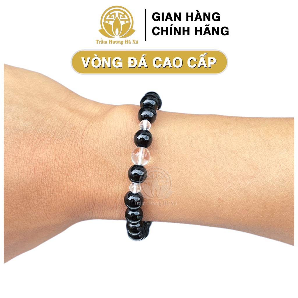 Vòng tay đá cao cấp nam nữ HÀ XÁ bóng đẹp không phai màu 8li