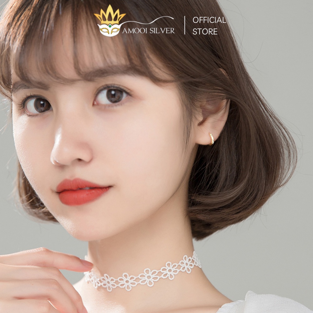 Bông Tai Bạc S925 Khoen Tròn Mẫu Basic Đường Kính 7mm - Amooi Silver AB115