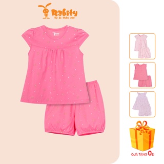 Bộ quần áo bé gái ngắn tay Rabity mặc nhà mềm mại dễ thương 0027.0081.0061.0058