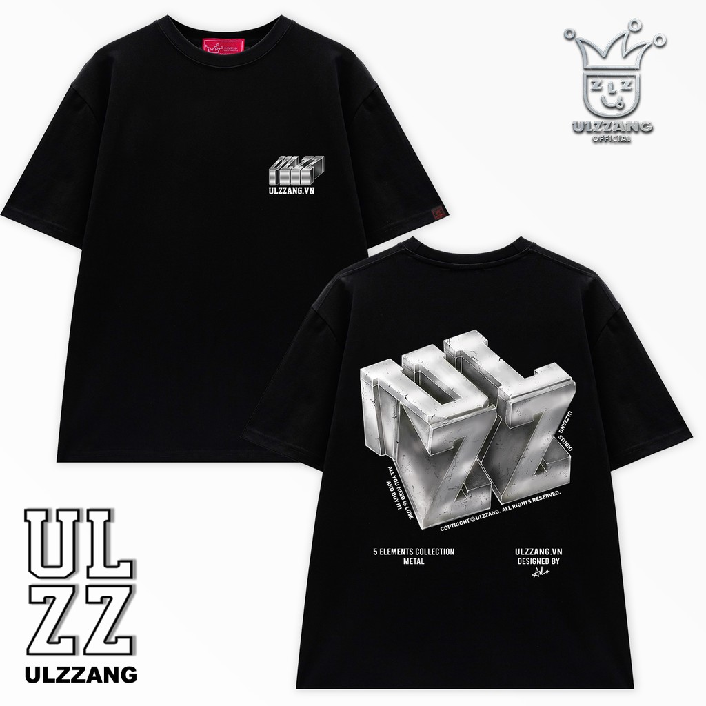 Áo thun ULZZ ulzzang five elements metal U-1 - black