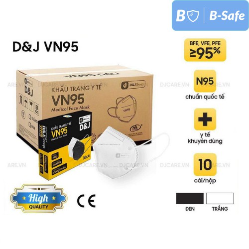 Khẩu trang N95 VN95 D&amp;J (10 cái/ hộp) HÀNG CAO CẤP FAMAPRO - BẢO VỆ HÔ HẤP - DJ - D&amp;J CARE