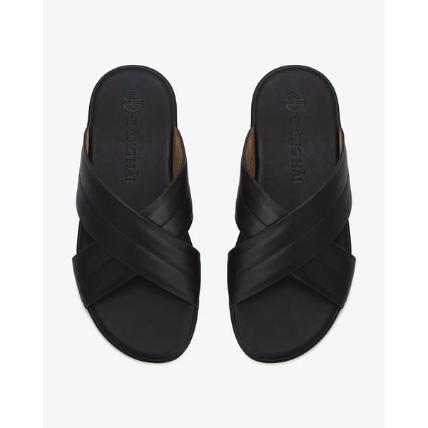 Dép quai ngang Nam Đông Hải thiết kế quai chéo thời trang đế cao su nguyên khối chống trượt 3cm - D3107