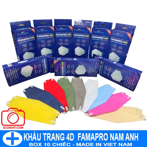 Hộp 10 khẩu trang 4D Cao Cấp Tiêu Chuẩn KF94 FAMAPRO