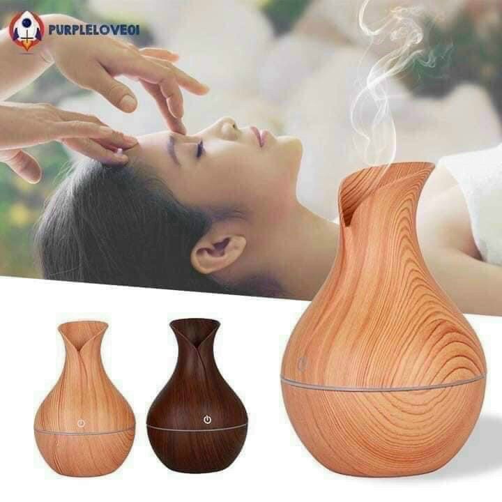 Đèn xông tinh dầu vân gỗ cao cấp phun sương chống muỗi Miễn phí vận chuyển đơn hàng đạt 200k