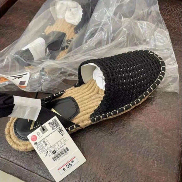 Sandal đế cói ZARA Authentic dây dan chắc chắn trẻ trung dễ phối đồ