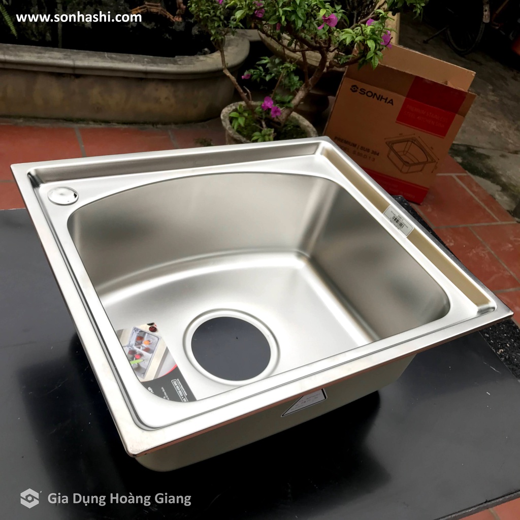 Chậu rửa bát 1 hố Sơn Hà S50 inox 304 chính hãng - Bảo hành 5 năm