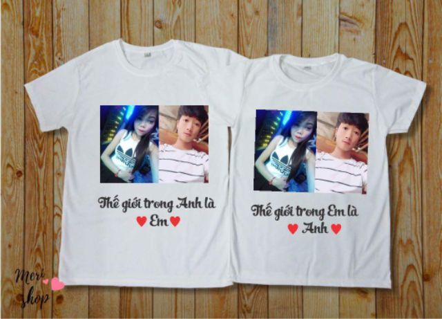 Áo thun cặp tình yêu in ảnh lên áo  +tên  theo yêu CẦU