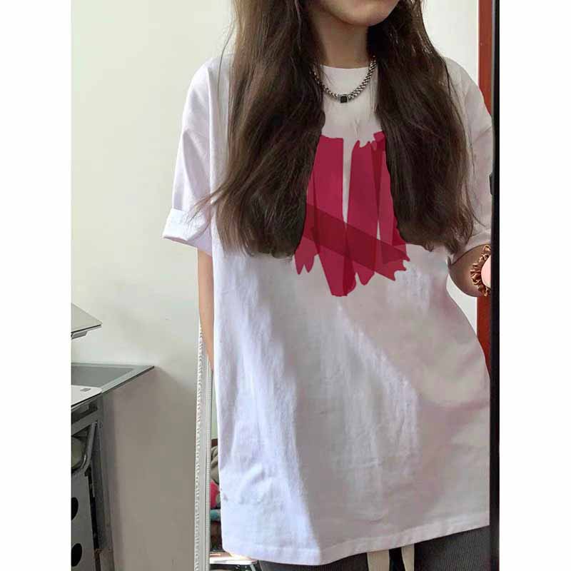 NRVP Áo thun tay ngắn cổ tròn bằng vải cotton 100% thời trang mùa hè dành cho nữ phong cách Hàn Quốc