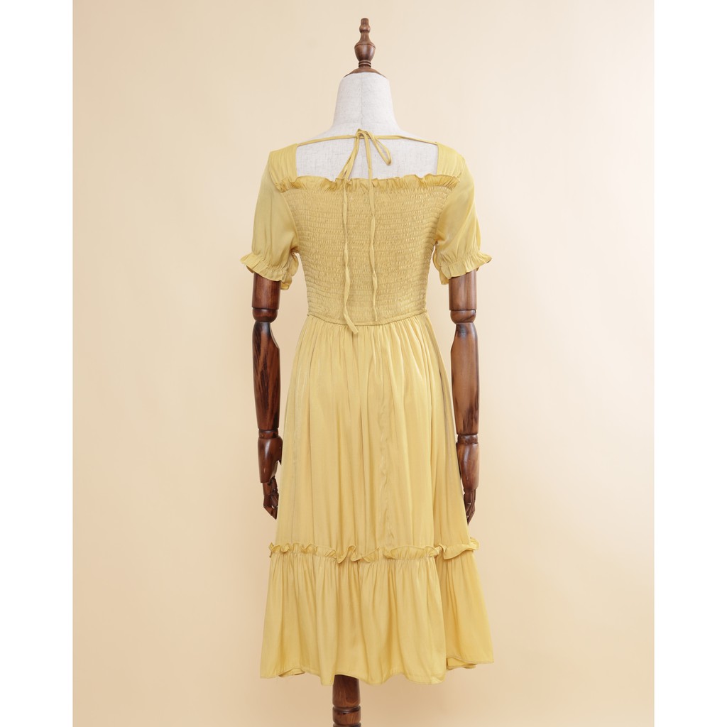 Đầm cổ vuông chun bụng IFU 2679 | BigBuy360 - bigbuy360.vn