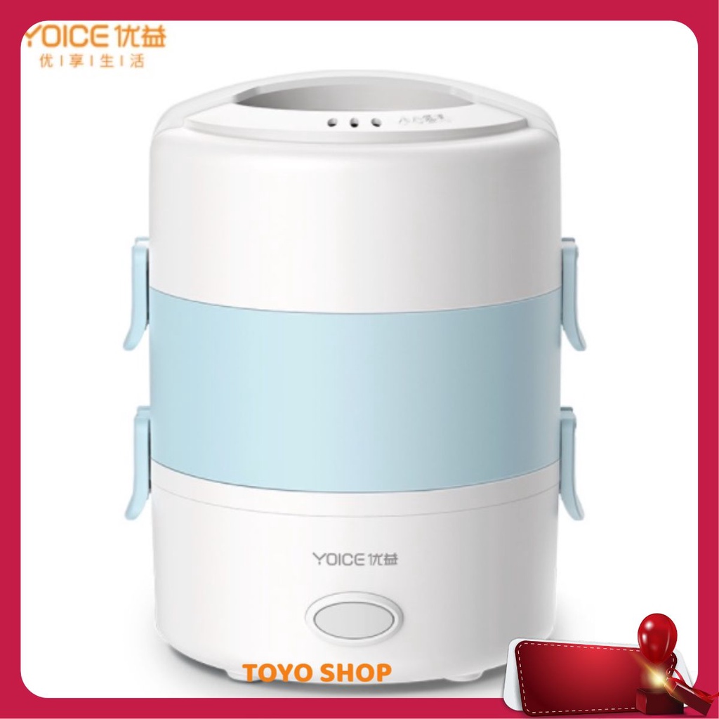 Hộp cơm cắm điện 3 tầng Yoice Y-DFH3, dung tích 2.0 lít, nấu chín, hâm nóng và giữ nhiệt cho thức ăn, dùng inox 304