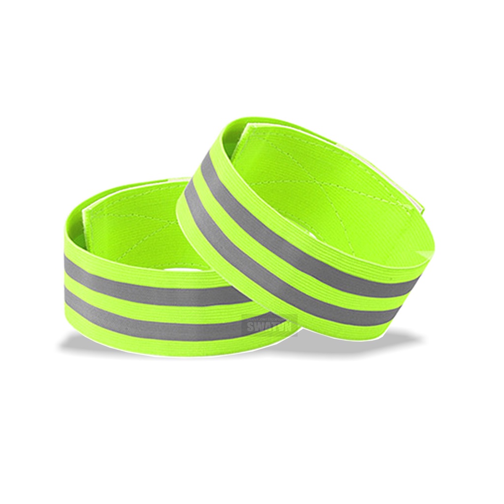 Bộ 2 xà cạp đai phản quang đeo tay, chân thun co dãn loai tốt đi đêm đi phượt an toàn