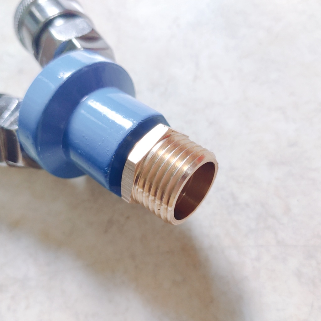 Đầu chia hơi khí nén, 2 đầu cắm, ren 21mm
