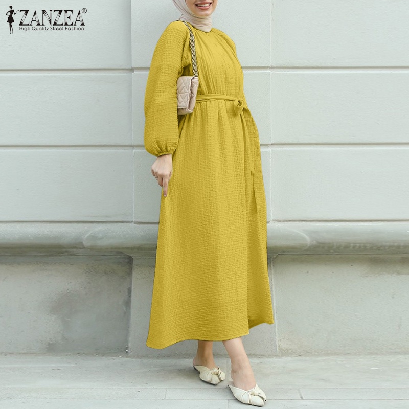 Đầm hồi giáo ZANZEA dáng dài cổ tròn phong cách thanh lịch
