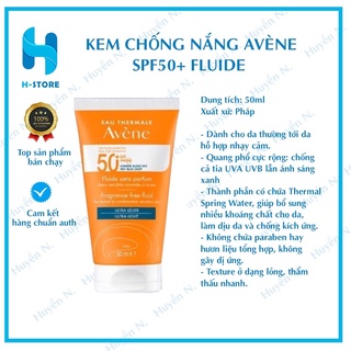 Kem Chống Nắng Avene Fluide & Avene Cleanance SPF50+ 50ml Cho Da Dầu mụn