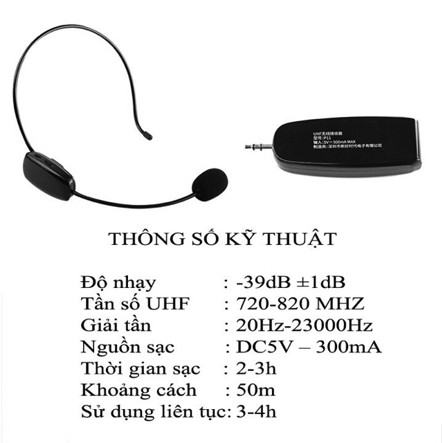 [Mã ELMS5 giảm 7% đơn 300K] Mic trợ giảng không dây Newgood P11 chạy sóng UHF phù hợp tất cả dòng máy hỗ trợ mic