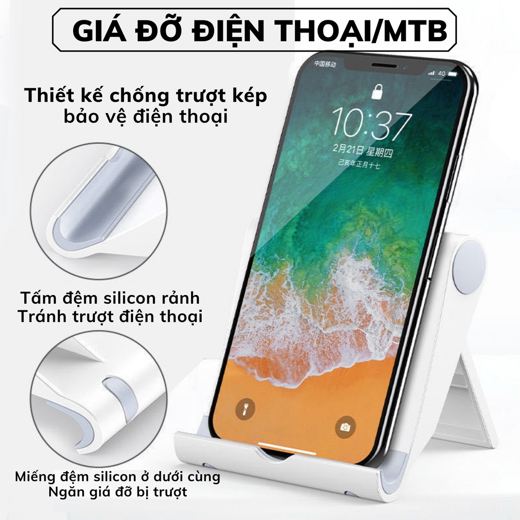 Giá đỡ điện thoại, máy tính bảng chất liệu nhựa cao cấp