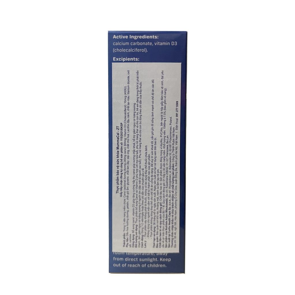 MummaCal-ZT - Bổ sung Canxi, Vitamin D3, tăng hấp thu Canxi, giúp xương chắc khỏe