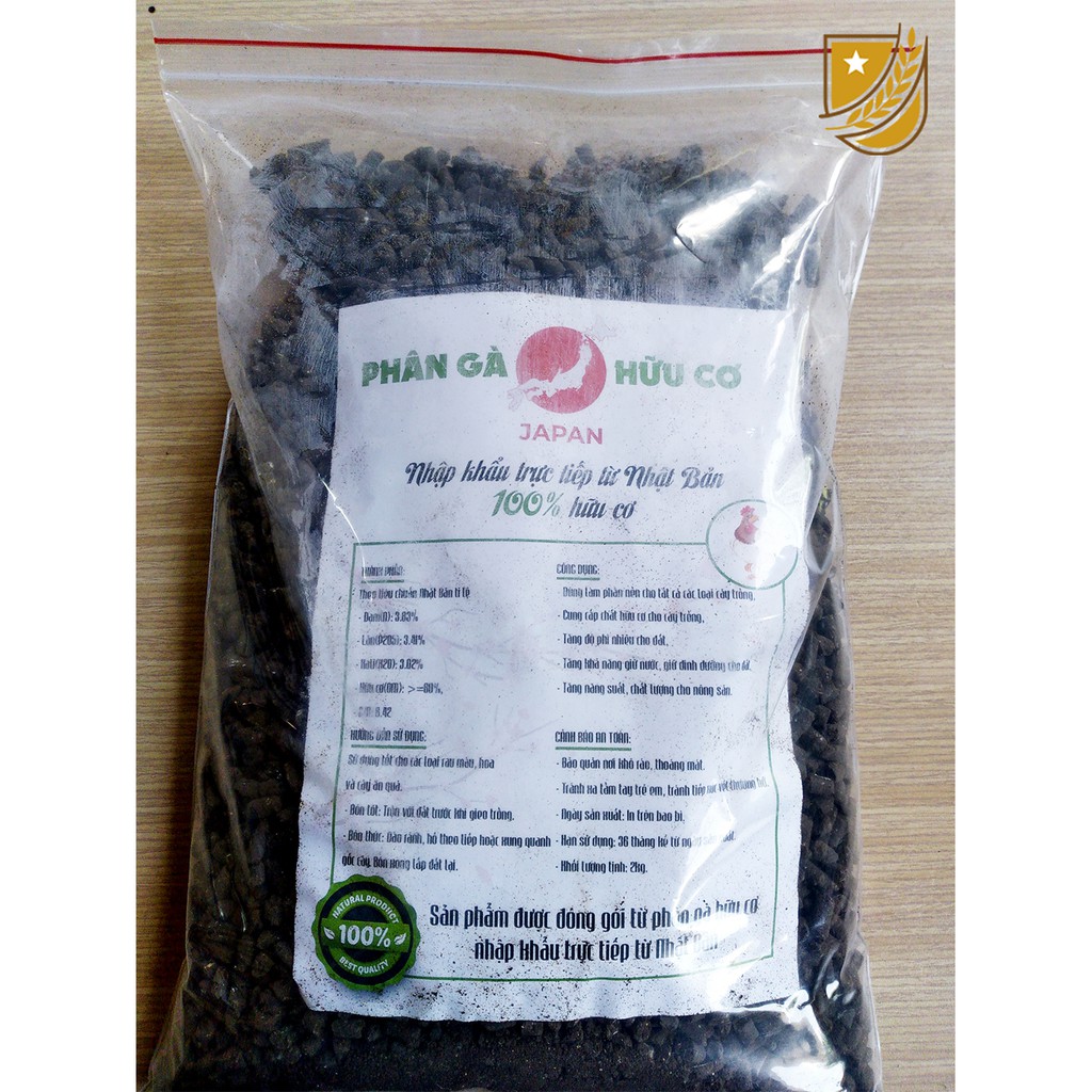 4kg - Phân gà hữu cơ lên men nhật bản dạng viên nén phù hợp cho trồng rau củ, hoa, cây cảnh tại nhà, chung cư