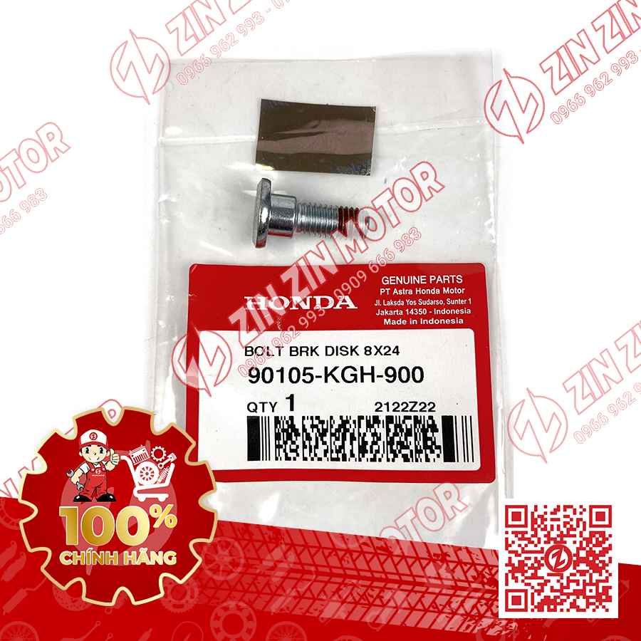 Ốc Đĩa Thắng 8x24MM Honda 90105KGH900 Sonic CBR150R Vario Adv Beat Pcx Scoopy Chính Hãng Honda Indonesia