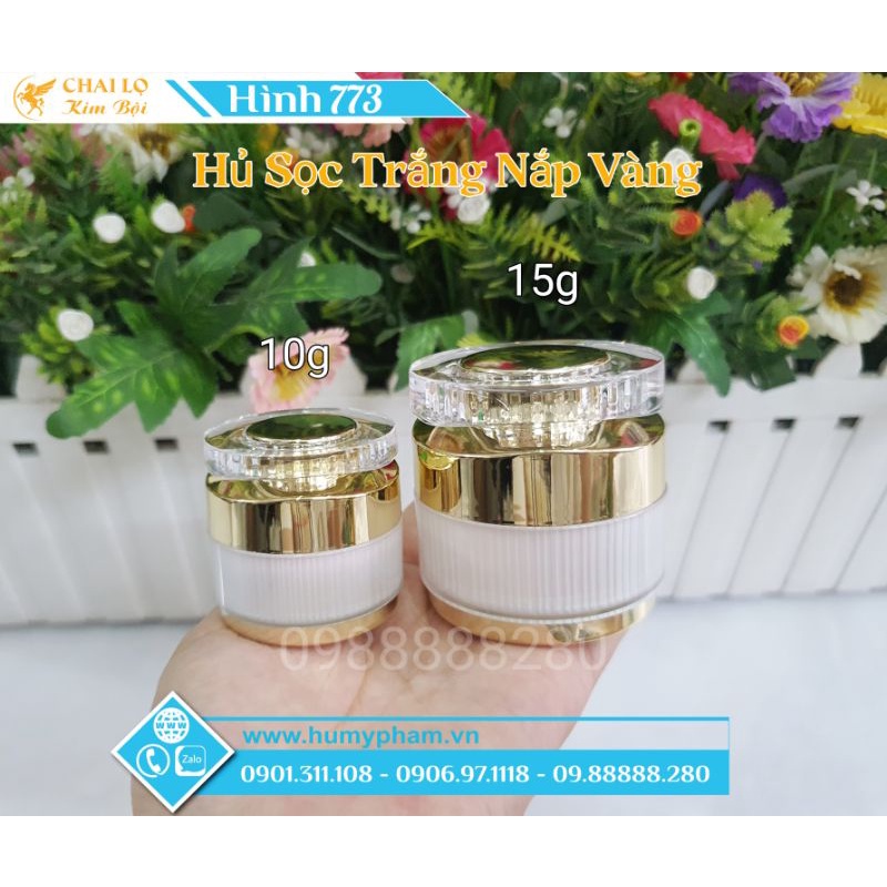 CHAI LỌ CHIẾT MỸ PHẨM-Hủ Đựng Kem Face Sọc Trắng 10g & 15g