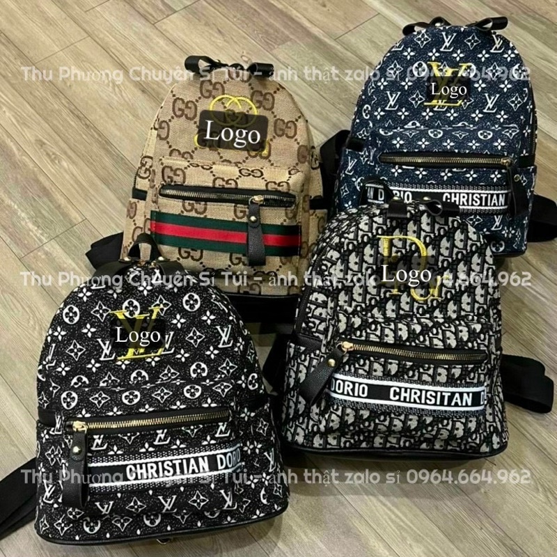 Balo đi chơi, đi học size 24 hoạ tiết thêu logo dành cho cả nam và nữ (cam kết ảnh thật shop chụp)