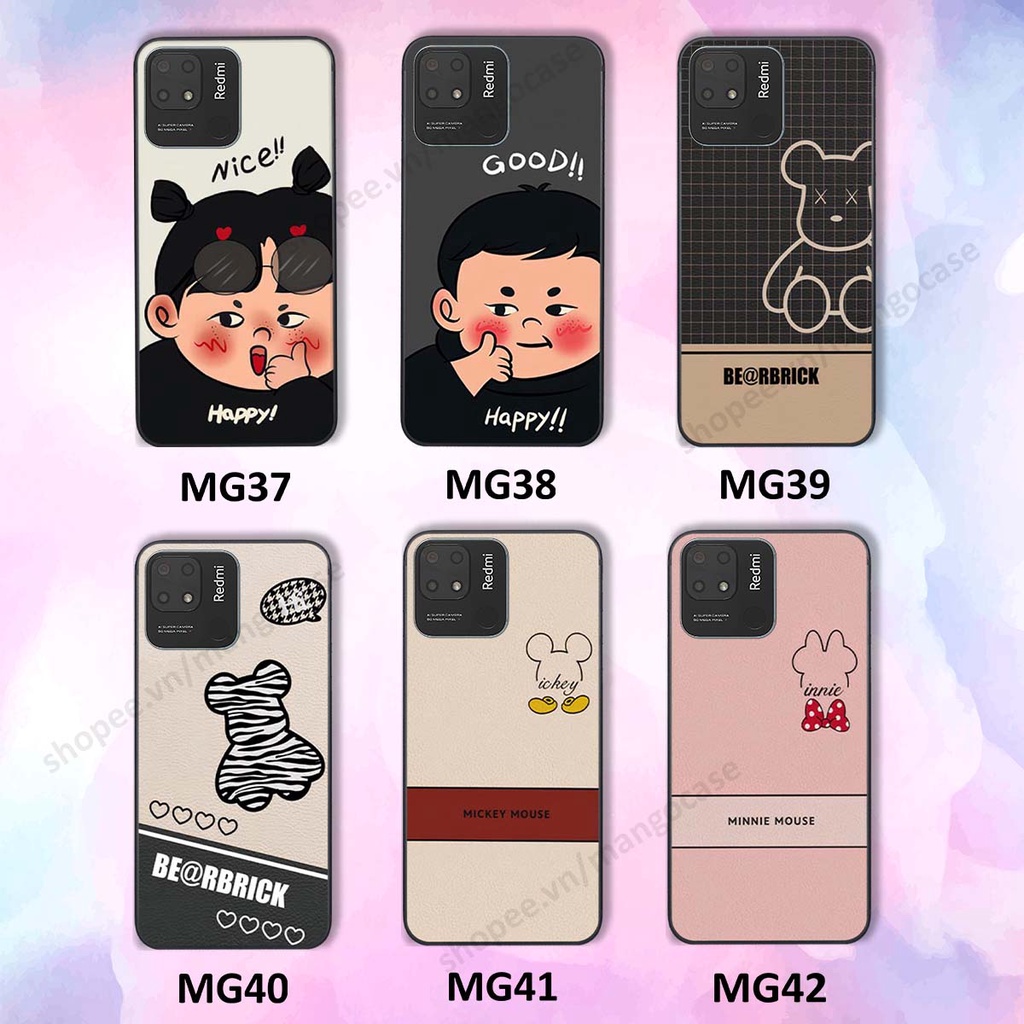Ốp lưng Xiaomi Redmi 10C in hình happy nice, bé gấu đáng yêu