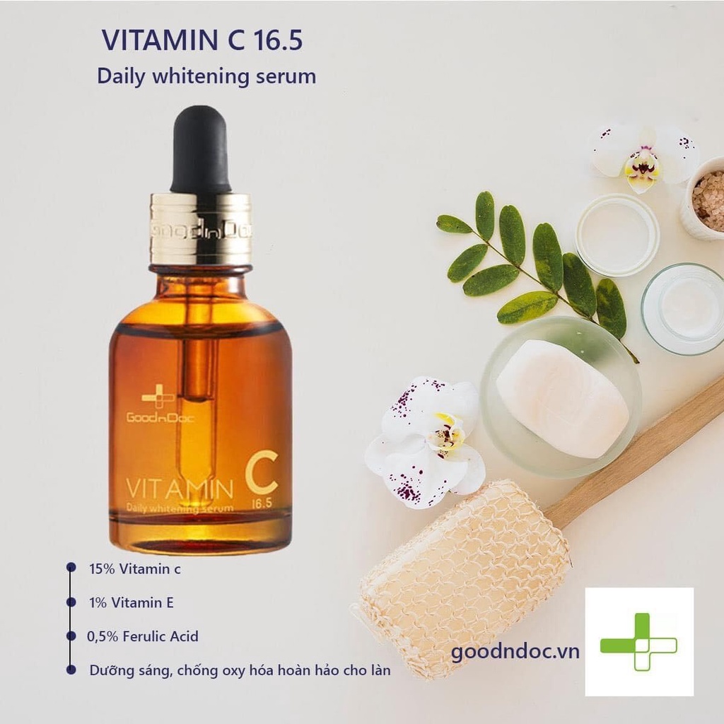 Serum Vitamin C GoodnDoc 30ml  - Serum dưỡng da chống lão hóa căn bóng da GoodnDoc Vitamin C 30ml