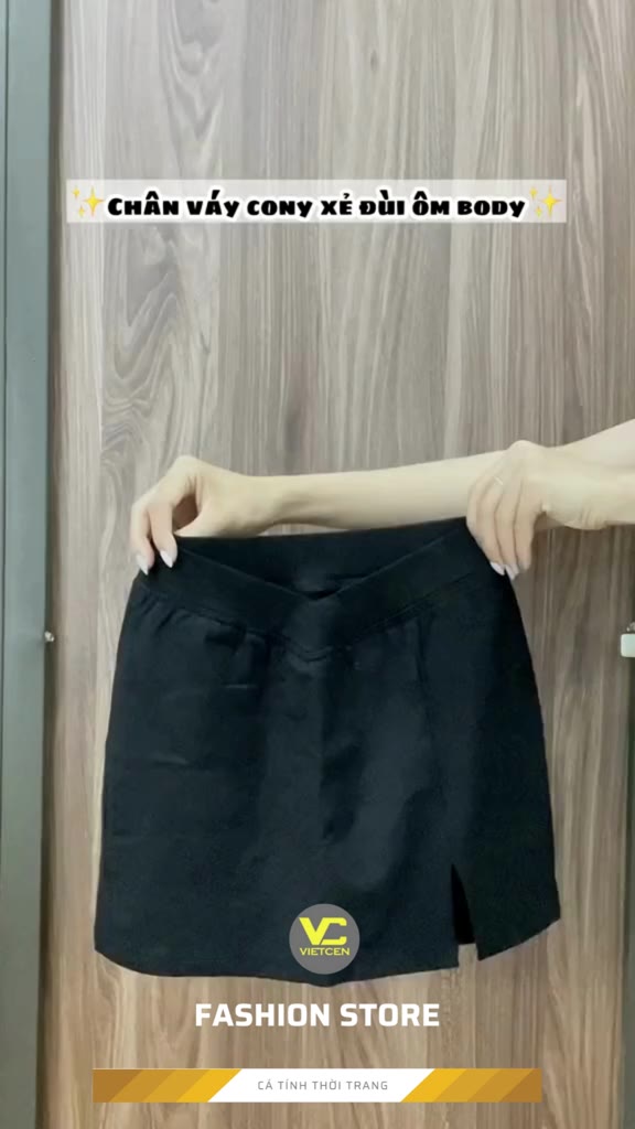 Chân váy Cony xẻ đùi ôm body co giãn dáng ngắn chữ A nữ cạp chéo V có quần lót trong Hàn Quốc CV91 Vietcen | BigBuy360 - bigbuy360.vn
