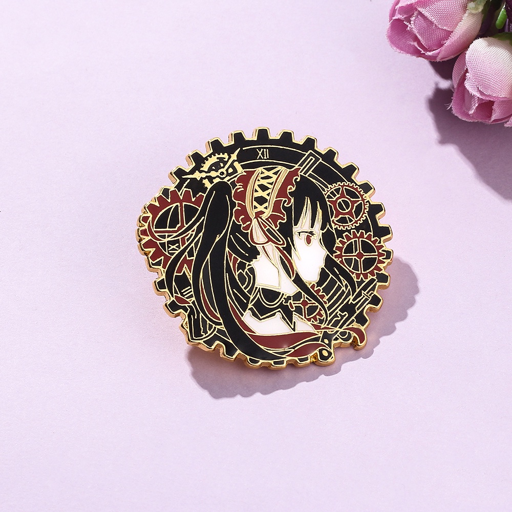 Ghim cài áo hình nhân vật hoạt hình Tokisaki Kurumi dễ thương cho nam và nữ