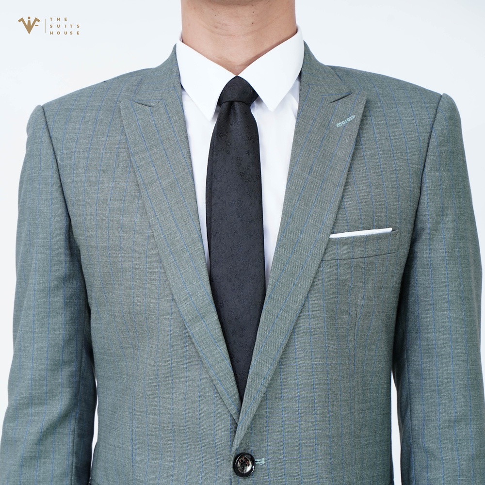 Bộ vest nam xanh rêu kẻ ô, suits sartorial chất WOOL The Suits House