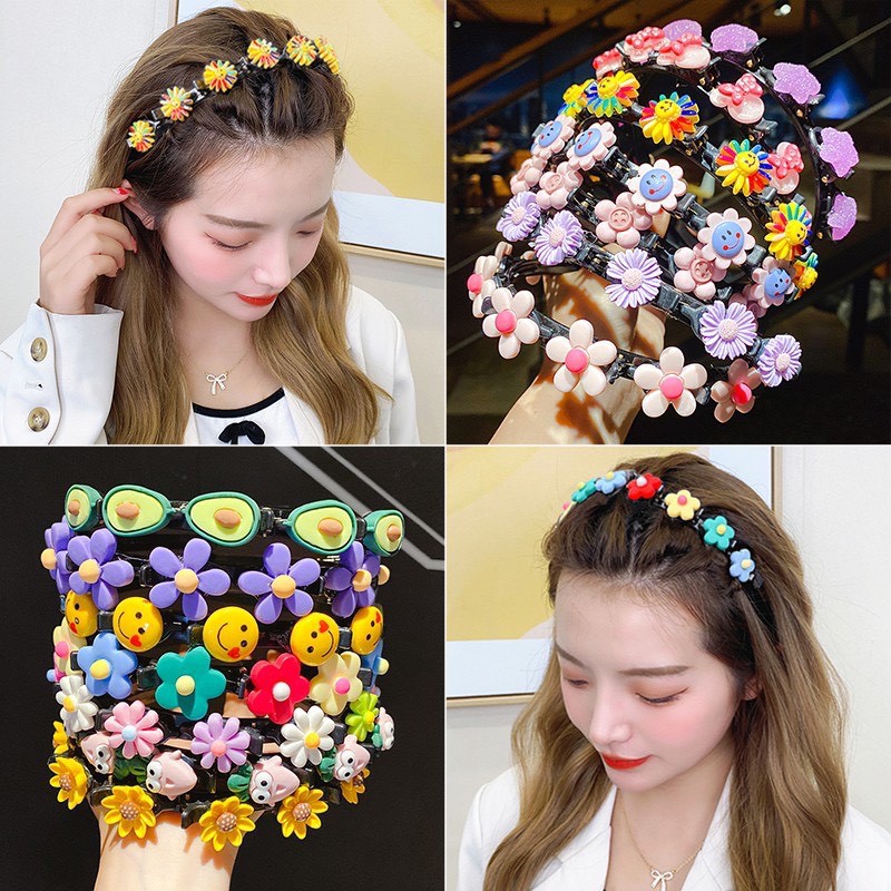 Bờm tóc, băng đô đính hình hoa quả cute cho bé gái có kẹp làm phồng tóc